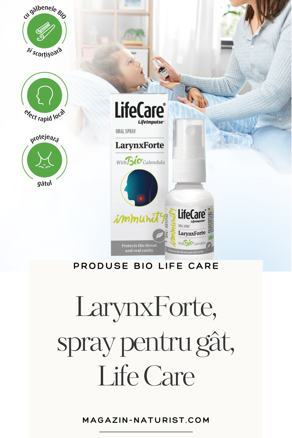 LarynxForte, spray pentru gat, cu galbenele BIO, Life Care