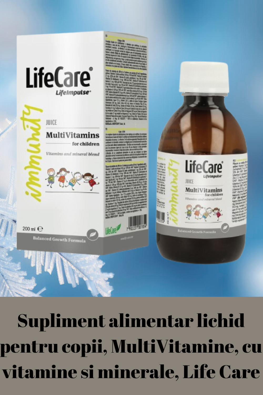 Supliment alimentar lichid pentru copii, MultiVitamine, cu vitamine si minerale, Life Care