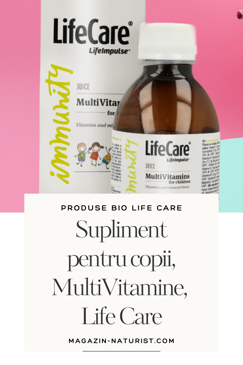 Supliment alimentar lichid pentru copii, MultiVitamine, cu vitamine si minerale, Life Care