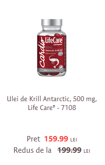 Ulei de Krill Antartic, 500 mg, Life Care - 7108